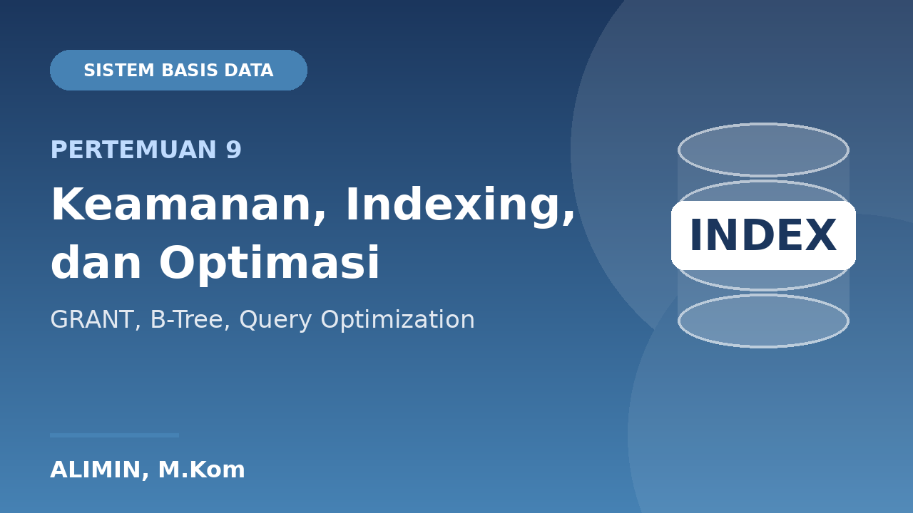 Keamanan, Indexing, dan Optimasi